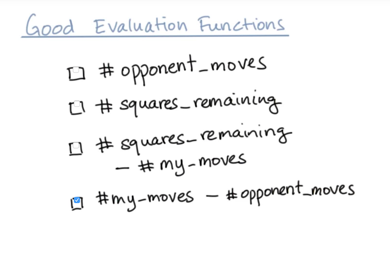Quiz: Good Evaluation Functions