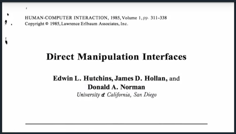 Paper by Edwin Hutchins, James Hollan, and Don Norman