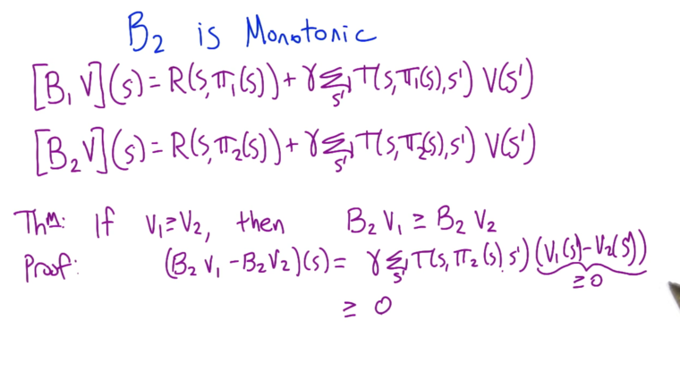B<sub>2</sub> is Monotonic